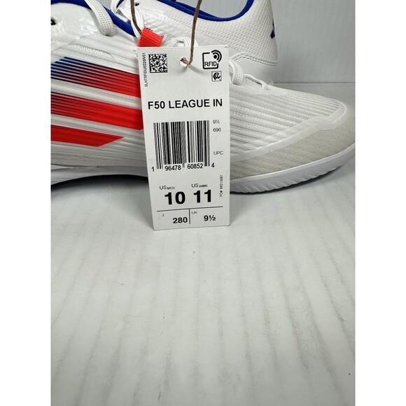 Size 10 Adidas F50 League Football Soccer Shoes Sports White Blue IF1395 NEW main image 5